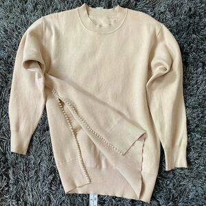 Sandro Pearlin split side embellished sweater